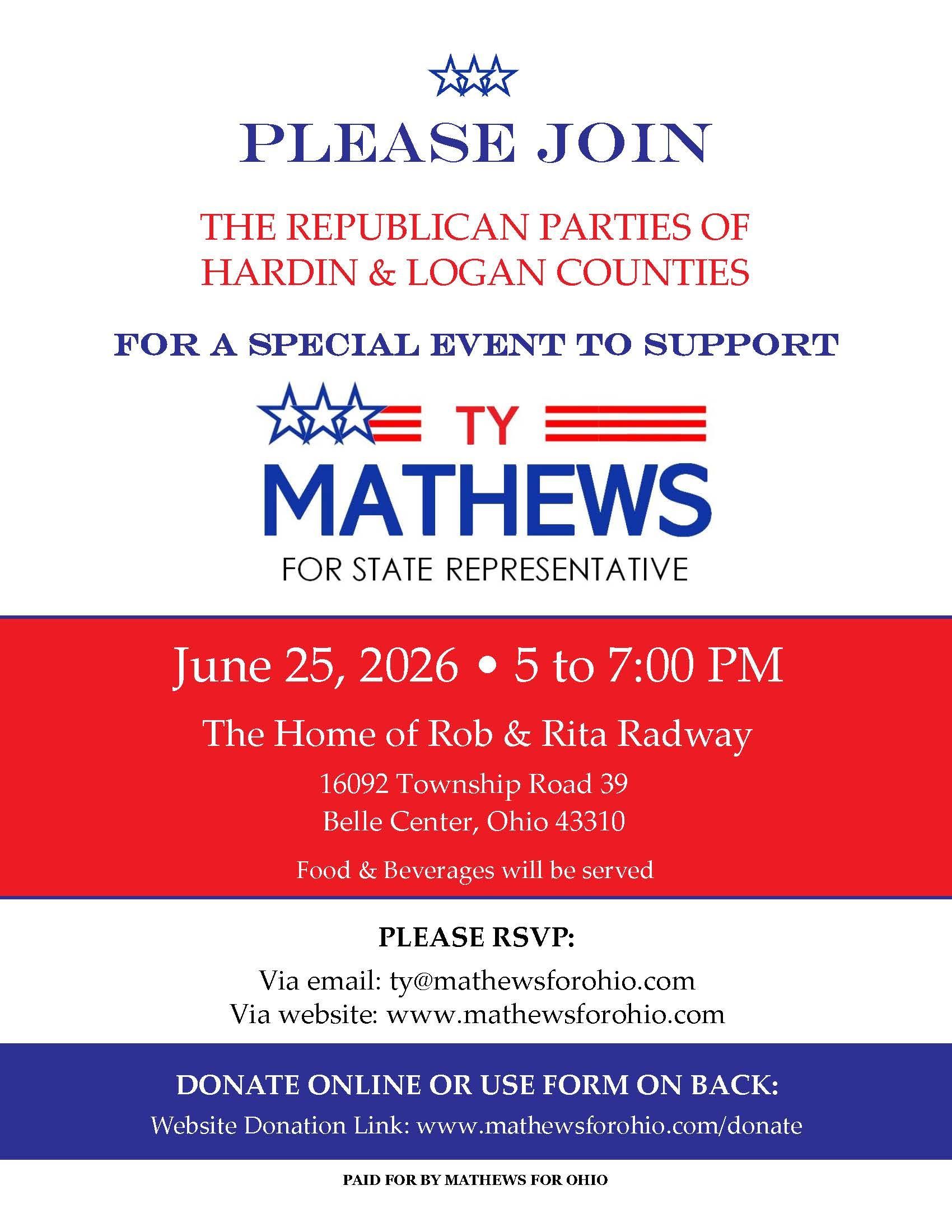 Mathews for Ohio Special Fundraising Event