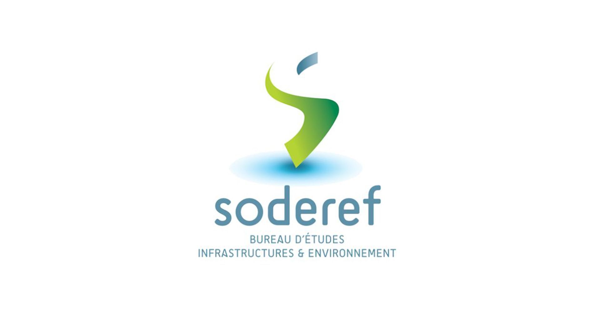 Le logo de la société Soderef, représentant une forme stylisée de feuille verte au-dessus du texte « soderef » en lettres minuscules bleues.