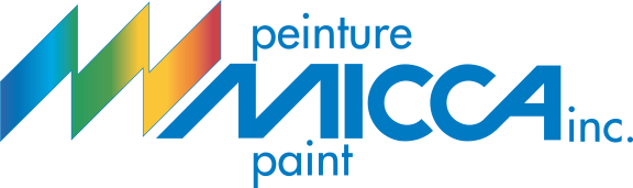 Un logo coloré pour peinture micca inc.
