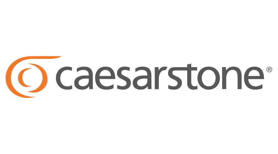 Le logo Caesarstone est orange et noir sur fond blanc.