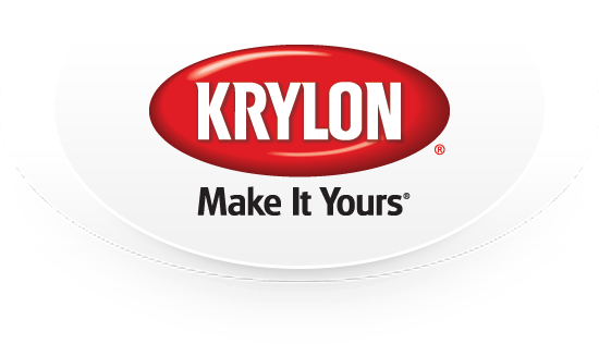 Un logo rouge et blanc pour Krylon qui dit « faites-le vôtre »