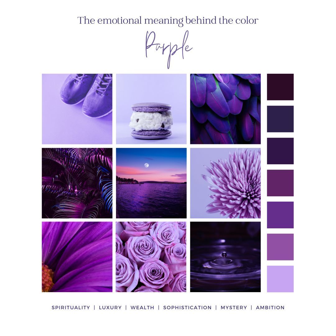 the emotional meaning behind the color purple is shown
