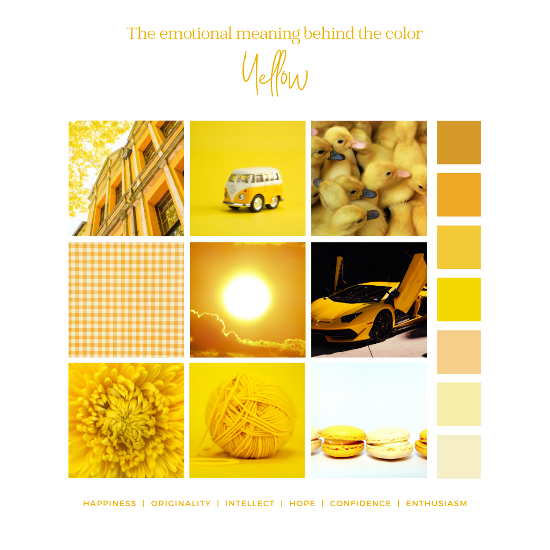 the emotional meaning behind the color yellow is shown
