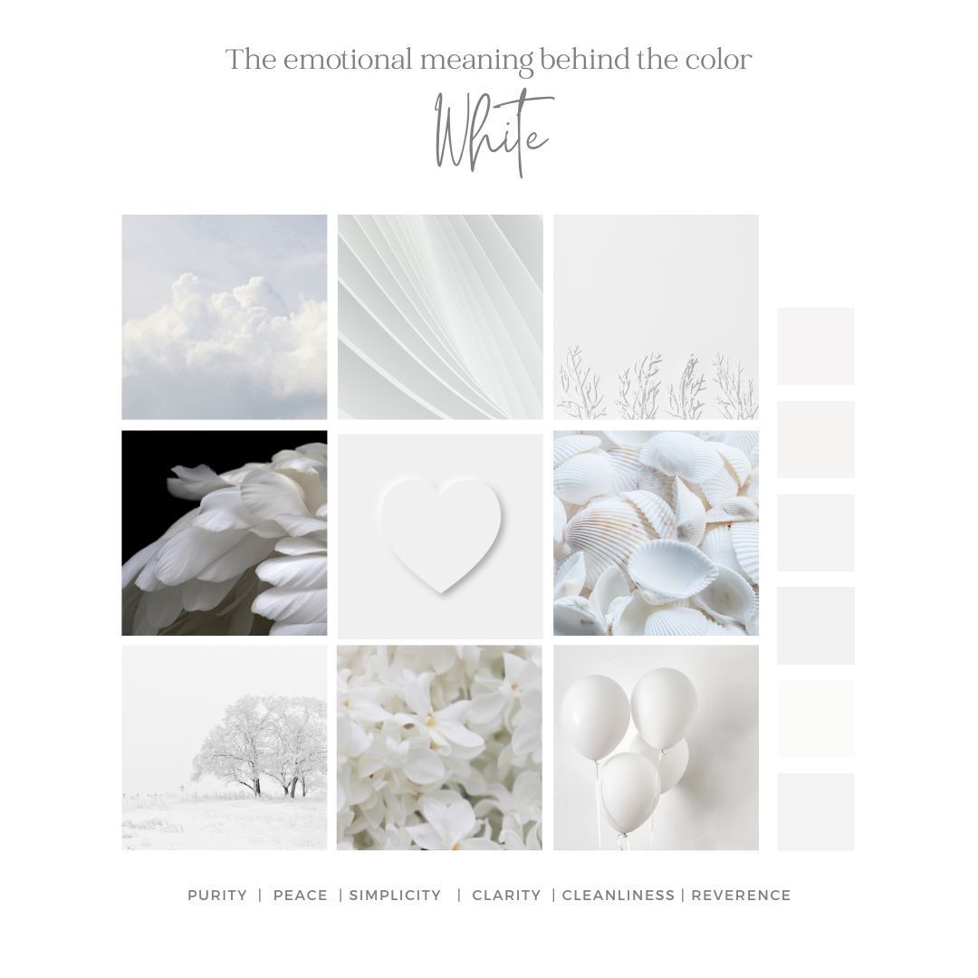 the emotional meaning behind the color white is shown