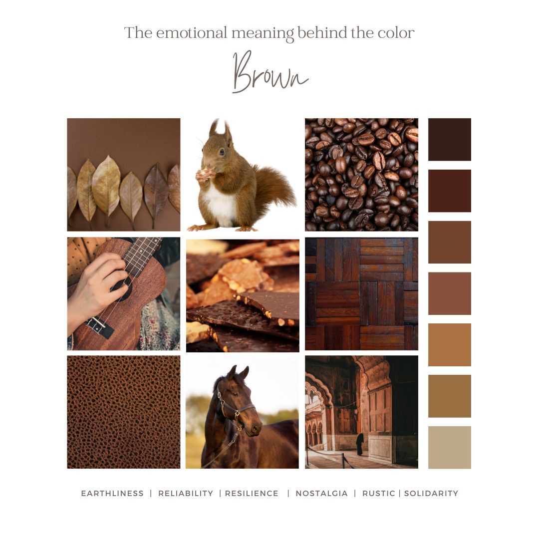 the emotional meaning behind the color brown is shown