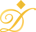 Gold cursive letter 