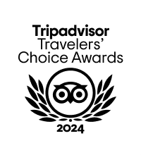TripAdvisor Travelers' Choice Awards 2024 logo featuring a stylized owl icon surrounded by a wreath.