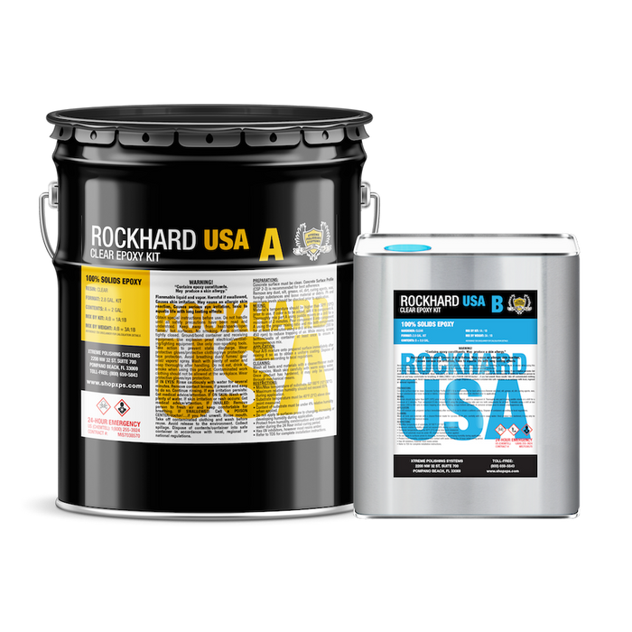 A bucket and a can of rockhard usa on a white background.