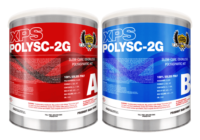 Two cans of xps polysc 2g are sitting next to each other