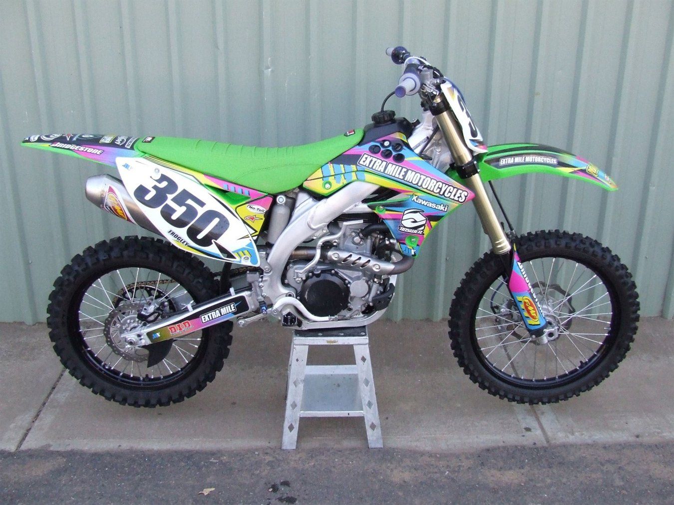 pink blue yellow bike