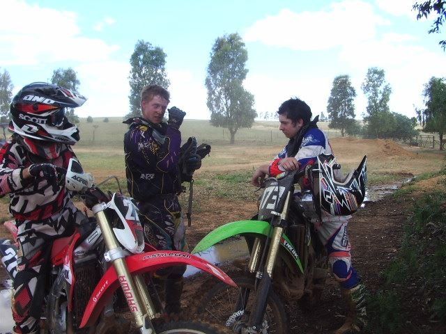 three racers after race