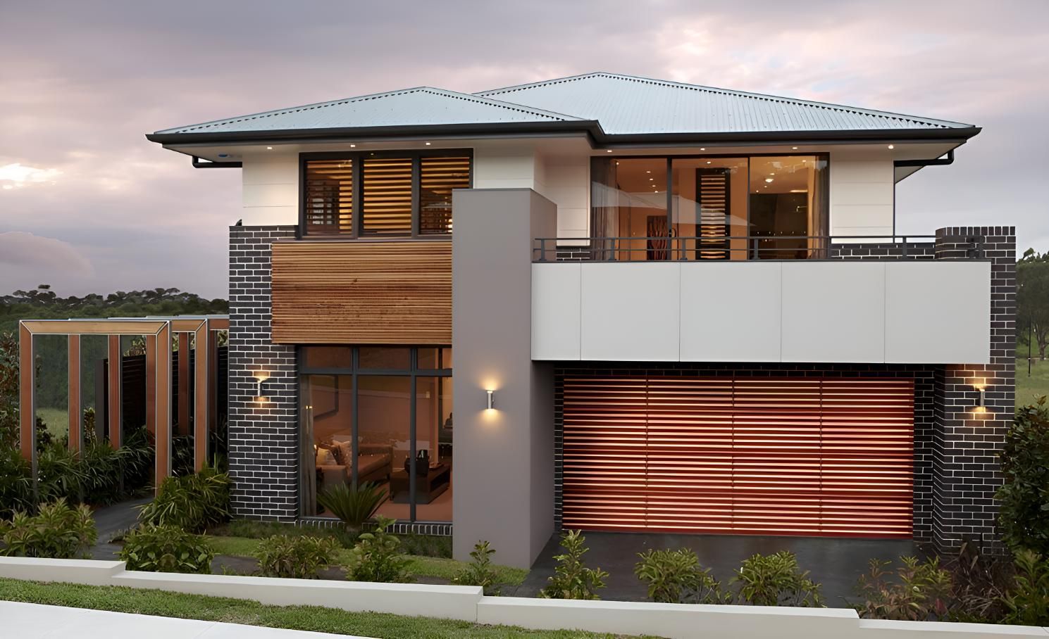 An Artist 's Impression Of A Modern House With A Large Garage Door — Gold Coast Door Centre In Burleigh Heads, QLD