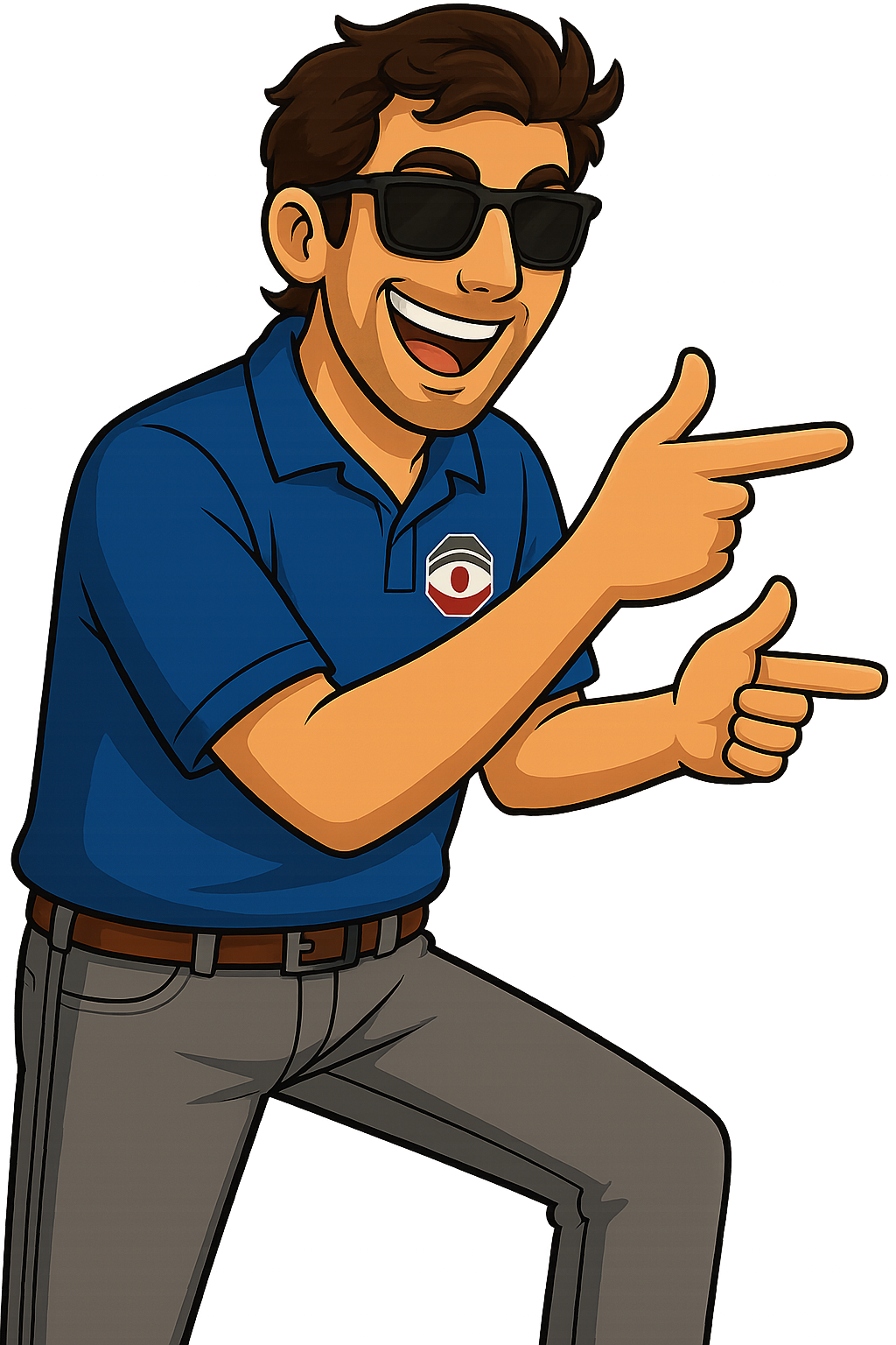 HVAC technician kneels near rooftop unit on a white roof, examining it. The unit is tan and black. Blue sky.