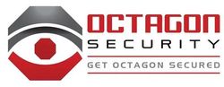 Logo for Octagon Security, featuring an eye composed of octagons in red and gray, with the company name and tagline.