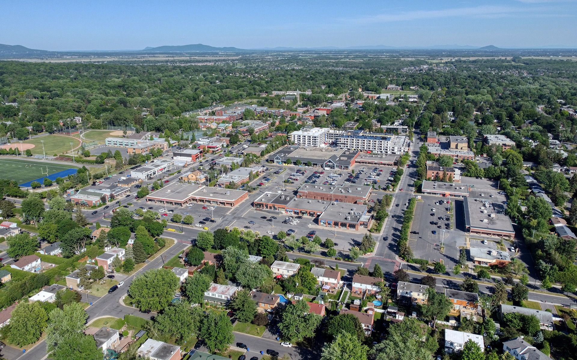 Une vue aérienne de St-Bruno-de-Montarville