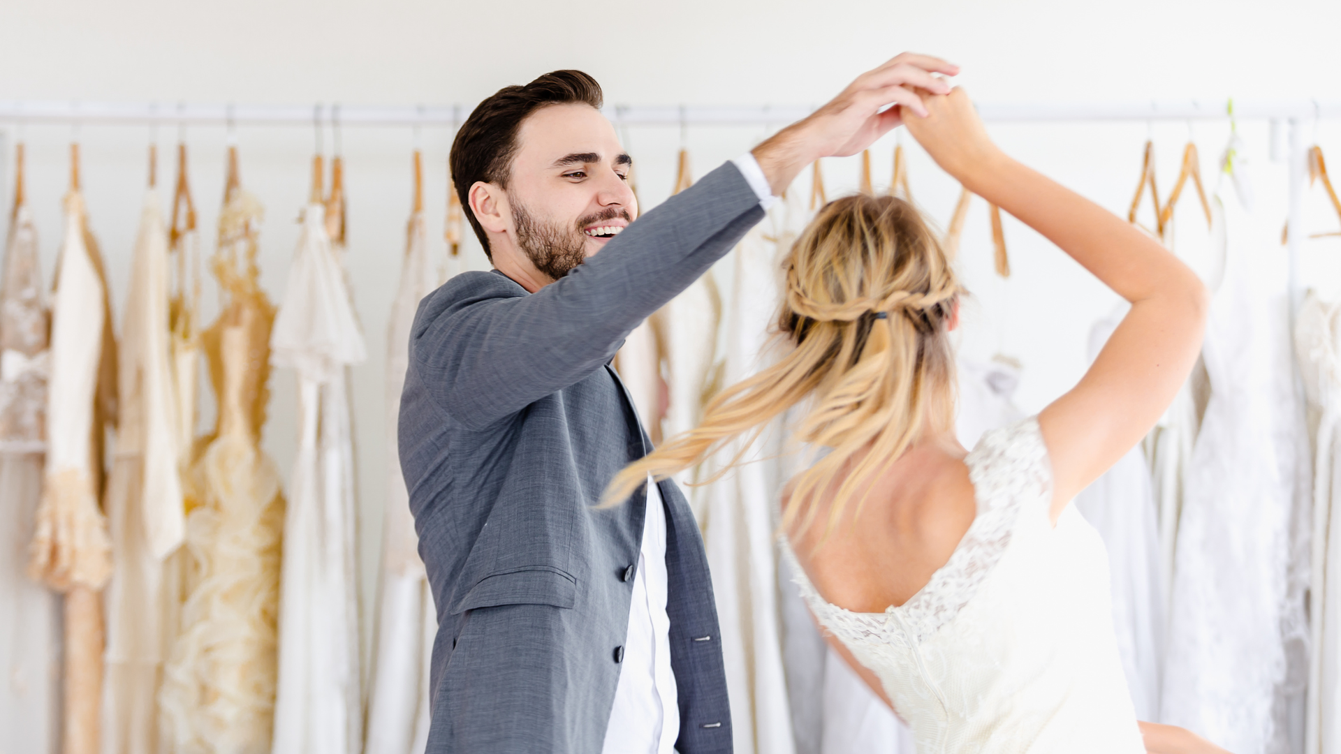 BridalLive inventory dashboard displaying wedding gown listings with style numbers, sizes, and designer names.