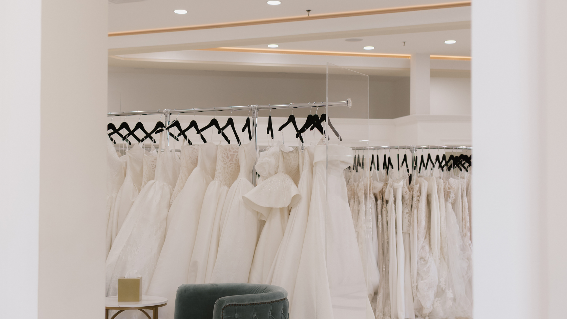 BridalLive inventory dashboard displaying wedding gown listings with style numbers, sizes, and designer names.