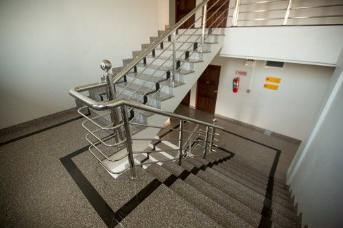 Stair with handrails