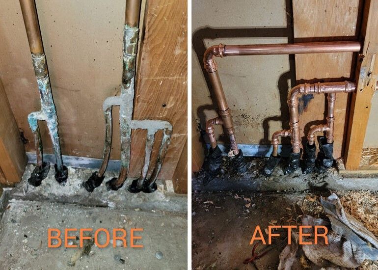 Water Leak Repair - Before & After