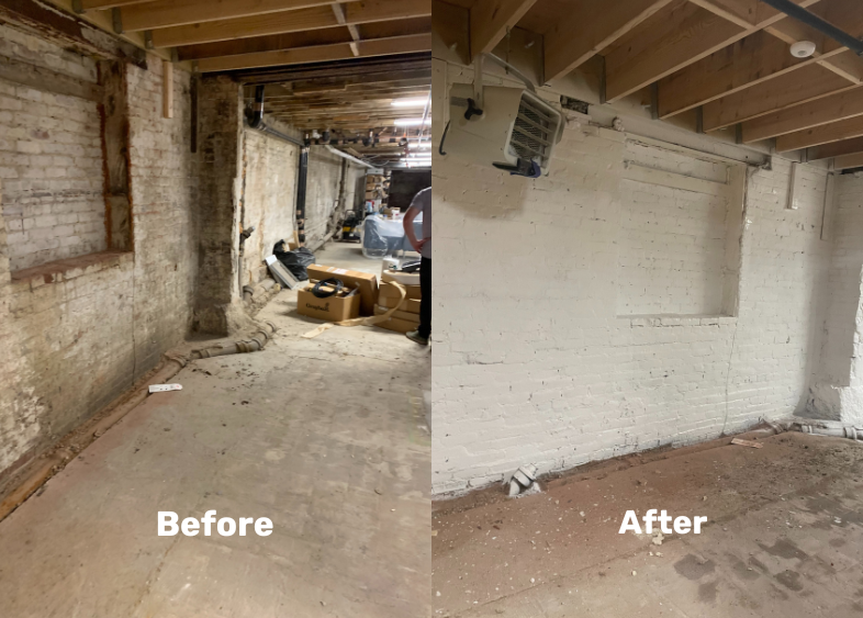 seal painting a commercial bank basement