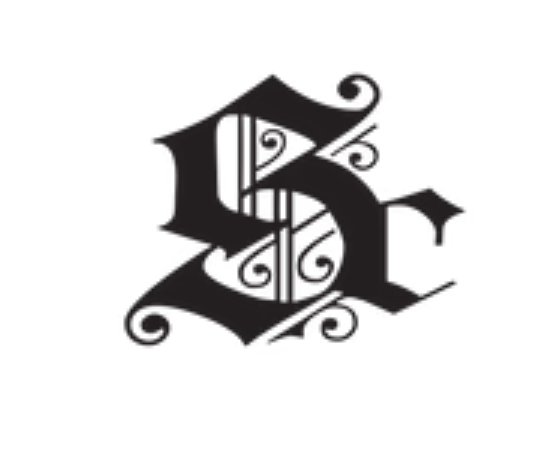 Black stylized letters