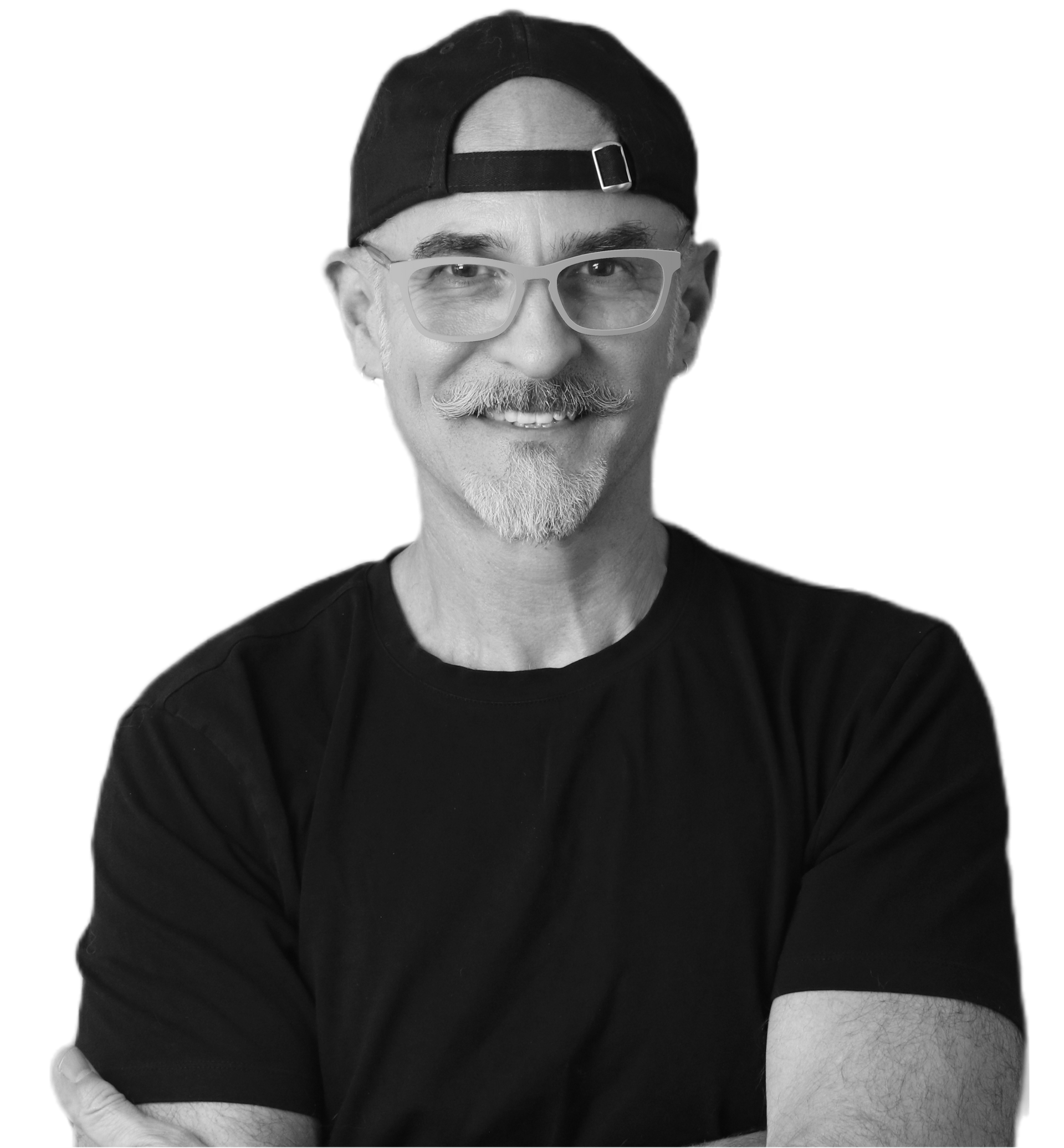 A man is holding a cat in his arms in a black and white photo