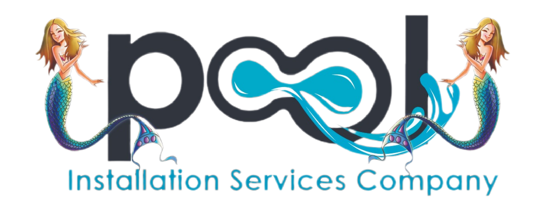 Logo with mermaids framing 