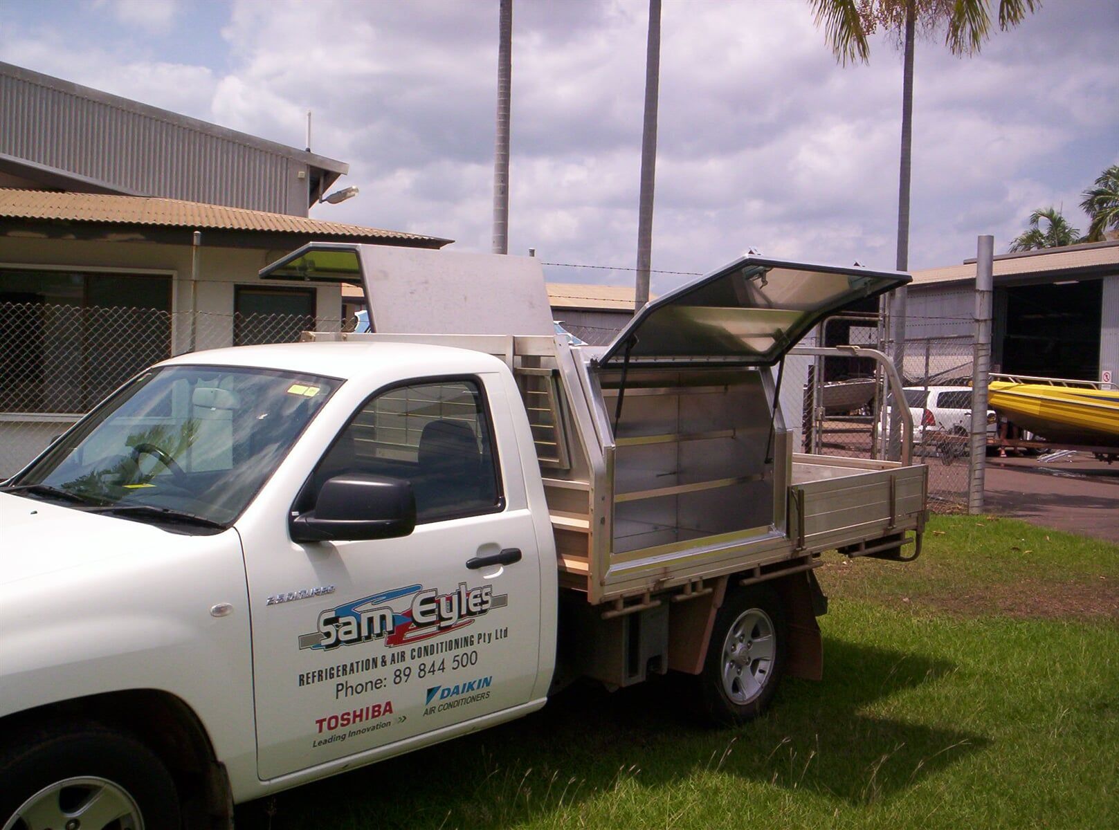 Company truck — Allycraft Modifications Aluminum Welding Fabrication Canopy in Winellie, NT