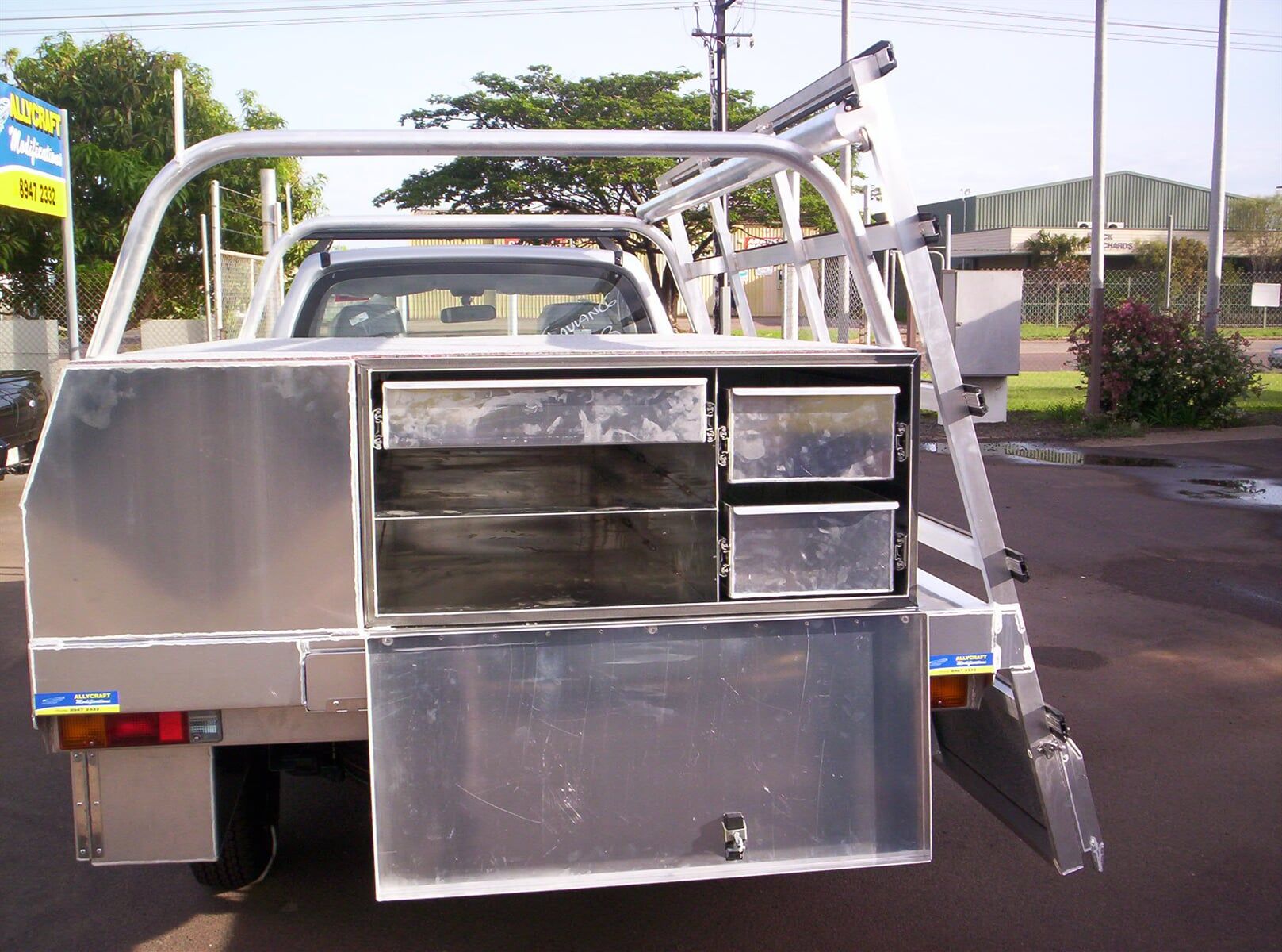 Custom Fitout Trade — Allycraft Modifications Aluminum Welding Fabrication Canopy in Winellie, NT