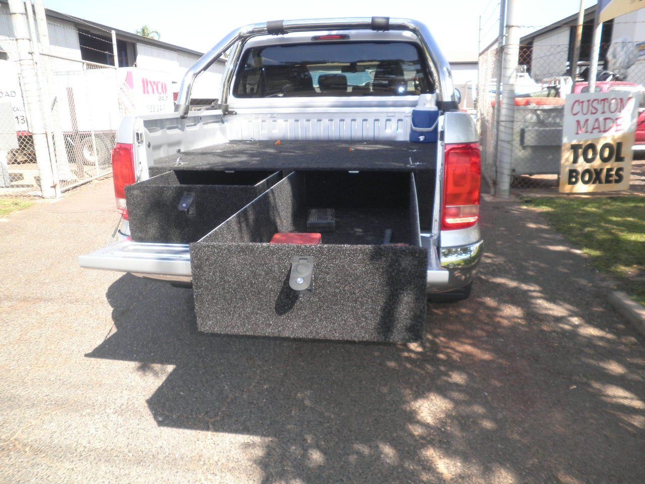 Amarok drawer — Allycraft Modifications Aluminum Welding Fabrication Canopy in Winellie, NT