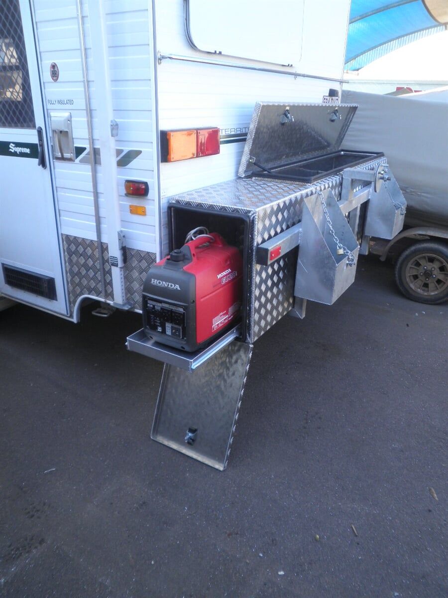 Caravan Tool Box — Allycraft Modifications Aluminum Welding Fabrication Canopy in Winellie, NT