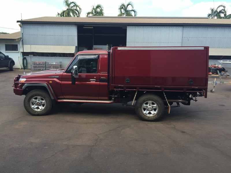Red 4x4 camper — Allycraft Modifications Aluminum Welding Fabrication Canopy in Winellie, NT
