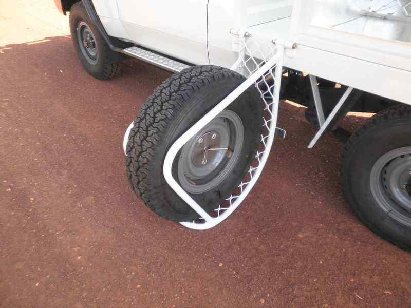 Wheel carried at the left side of 4x4 — Allycraft Modifications Aluminum Welding Fabrication Canopy in Winellie, NT