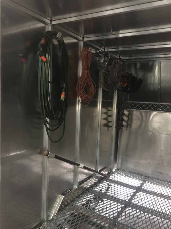 Water hoses in custom built trailer — Allycraft Modifications Aluminum Welding Fabrication Canopy in Winellie, NT