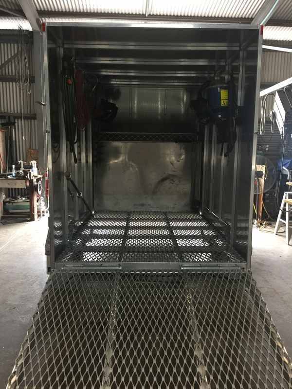 Inside the custom built trailer — Allycraft Modifications Aluminum Welding Fabrication Canopy in Winellie, NT