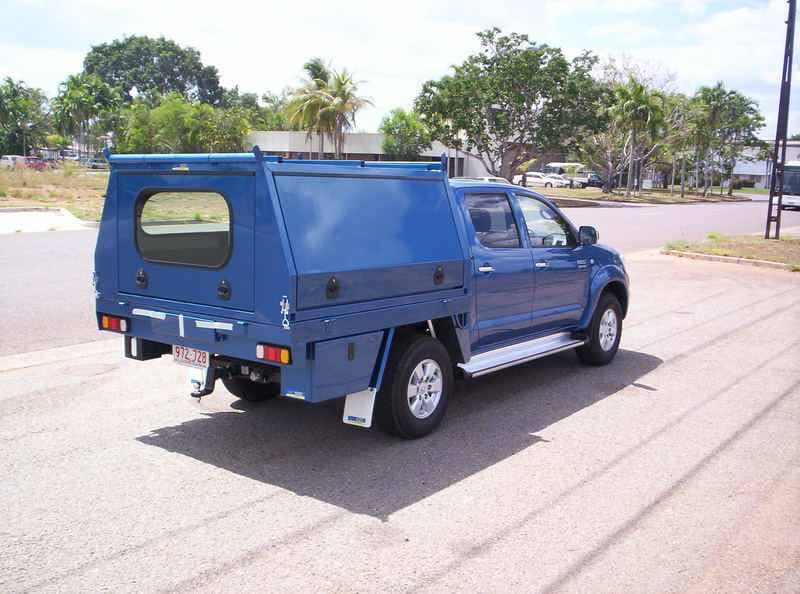 Blue 4x4 custom — Allycraft Modifications Aluminum Welding Fabrication Canopy in Winellie, NT