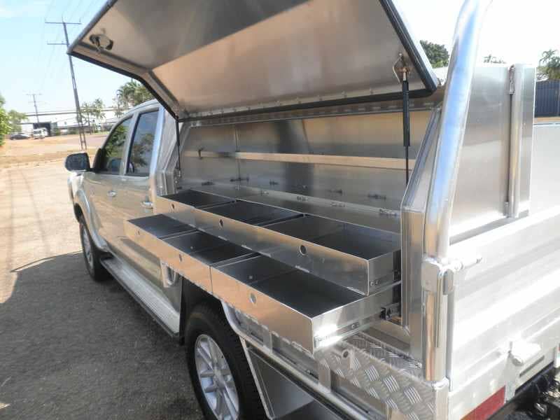 4x4 storage system 2 — Allycraft Modifications Aluminum Welding Fabrication Canopy in Winellie, NT