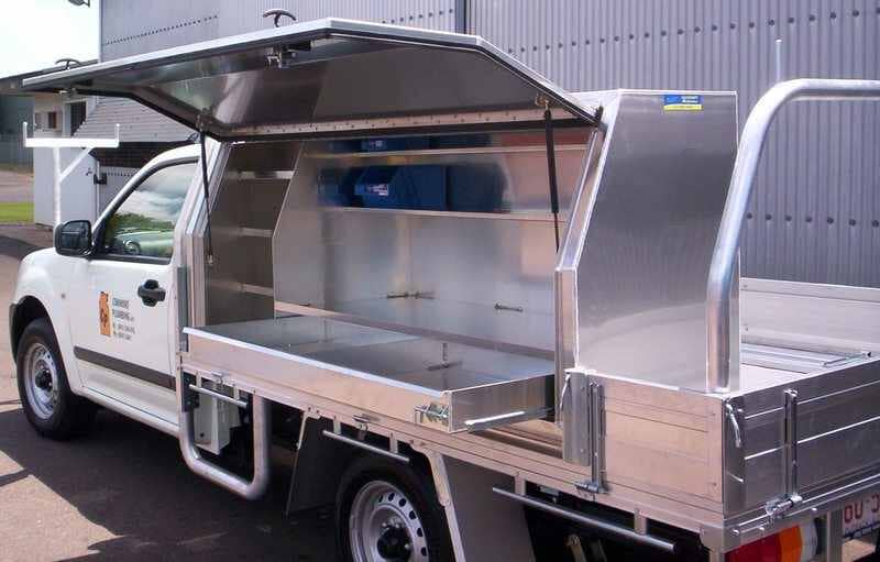 4x4 with storage system 3 — Allycraft Modifications Aluminum Welding Fabrication Canopy in Winellie, NT
