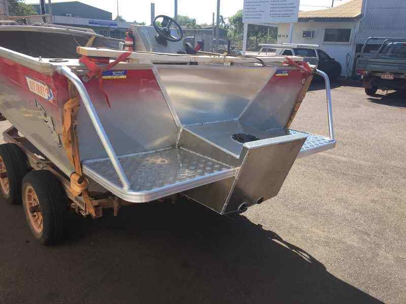 Boat carried by 4x4 — Allycraft Modifications Aluminum Welding Fabrication Canopy in Winellie, NT