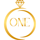 A gold ring with the word one inside of it