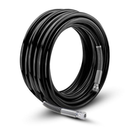 Black Coiled Air Hose with Metal Connectors — Superior Access Hire in Wynnum, QLD