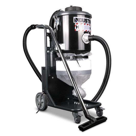 Black Industrial Vacuum Cleaner on A Rolling Cart — Superior Access Hire in Wynnum, QLD