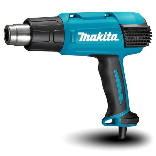 Teal and Black Makita Heat Gun with A Black Handle and Nozzle — Superior Access Hire in Wynnum, QLD
