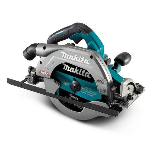 Makita Circular Saw, Silver and Teal, on A White Surface — Superior Access Hire in Wynnum, QLD