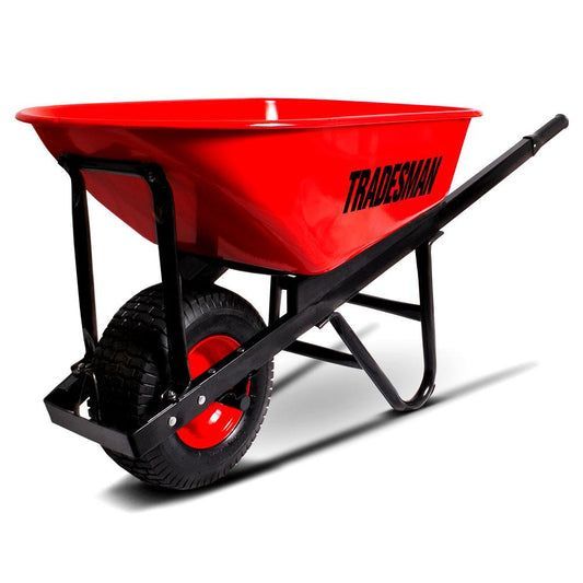 Red Wheelbarrow with A Black Frame — Superior Access Hire in Wynnum, QLD