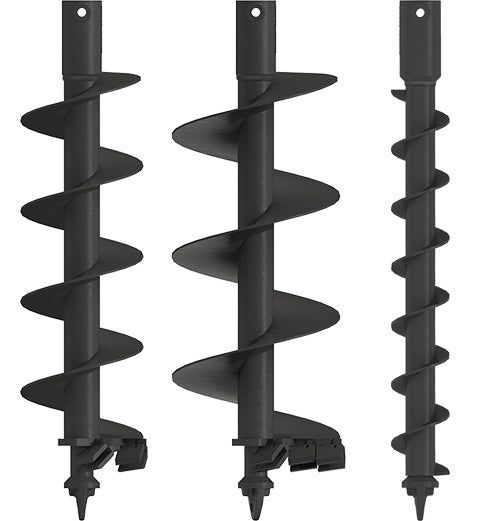 Three Black Auger Drill Bits — Superior Access Hire in Wynnum, QLD