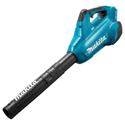 Turquoise Makita Cordless Leaf Blower with A Black Nozzle — Superior Access Hire in Wynnum, QLD