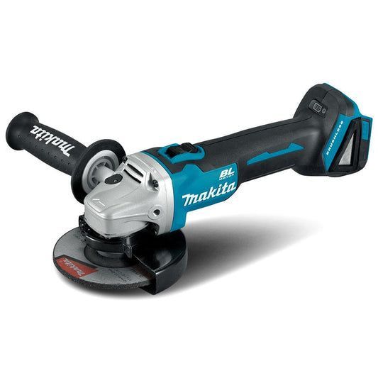 Cordless Makita Angle Grinder with Black and Teal Accents — Superior Access Hire in Wynnum, QLD