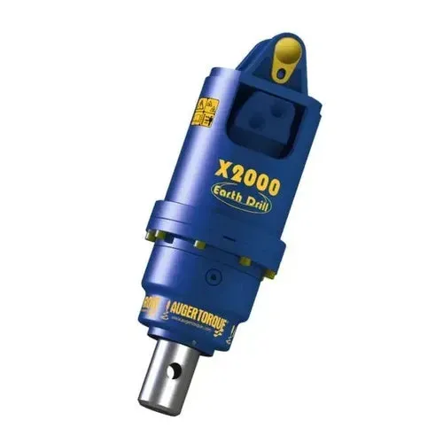 Blue and Yellow Earth Drill — Superior Access Hire in Wynnum, QLD