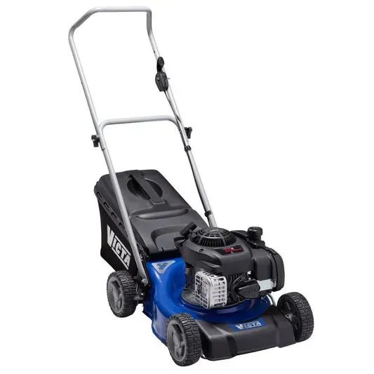 Blue Lawnmower with A Bag Attached — Superior Access Hire in Wynnum, QLD